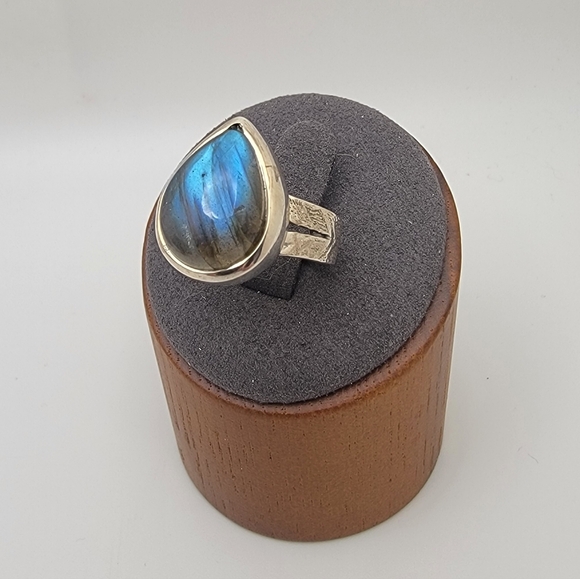 Labrodorite Gemstone Sterling Silver Ring Size 6.5 - Picture 1 of 4